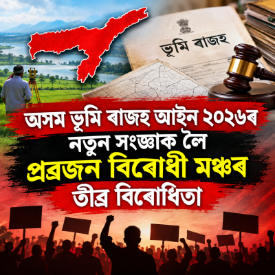 অসম ভূমি ৰাজহ আইন ২০২৬ৰ নতুন সংজ্ঞাক লৈ প্ৰব্ৰজন বিৰোধী মঞ্চৰ তীব্ৰ বিৰোধিতা, প্ৰধানমন্ত্ৰী আৰু গৃহমন্ত্ৰীলৈ ​বিশেষ পত্ৰ প্ৰেৰণ প্ৰব্ৰজন বিৰোধী মঞ্চৰ