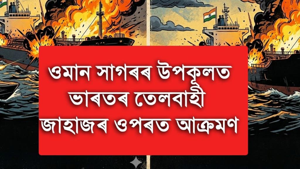 ওমান সাগৰৰ উপকূলত ভাৰতৰ তেলবাহী জাহাজৰ ওপৰত আক্ৰমণ